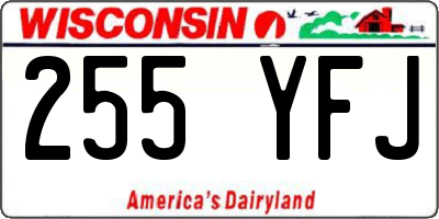 WI license plate 255YFJ