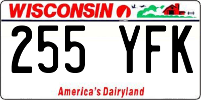 WI license plate 255YFK