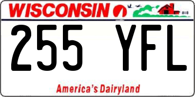 WI license plate 255YFL