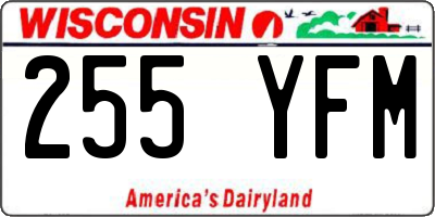 WI license plate 255YFM