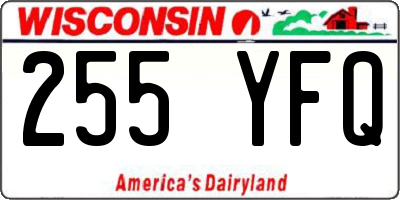 WI license plate 255YFQ