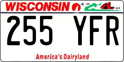 WI license plate 255YFR