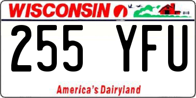 WI license plate 255YFU