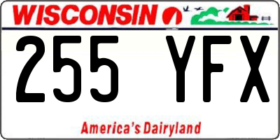 WI license plate 255YFX
