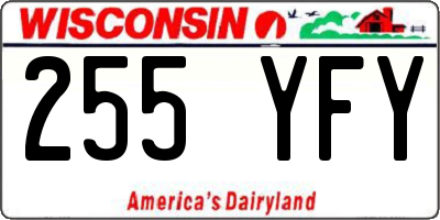 WI license plate 255YFY