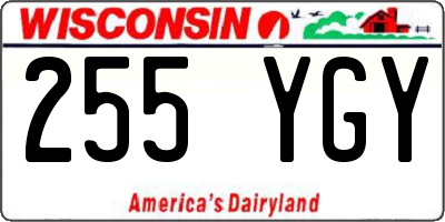 WI license plate 255YGY