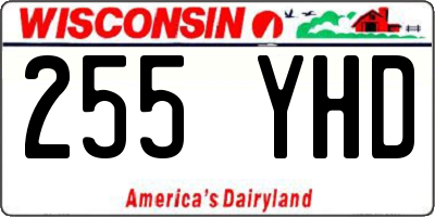 WI license plate 255YHD