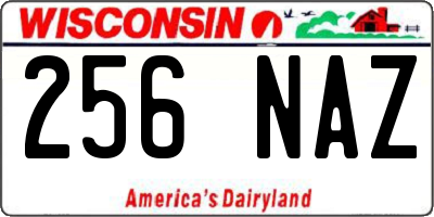 WI license plate 256NAZ