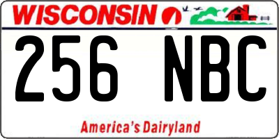 WI license plate 256NBC