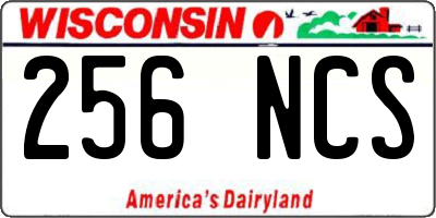 WI license plate 256NCS