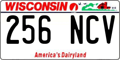 WI license plate 256NCV