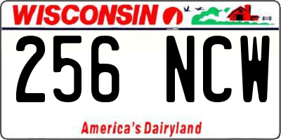 WI license plate 256NCW