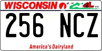 WI license plate 256NCZ