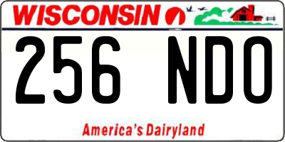 WI license plate 256NDO