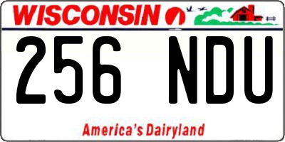 WI license plate 256NDU