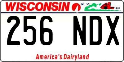 WI license plate 256NDX