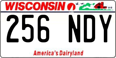 WI license plate 256NDY