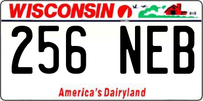 WI license plate 256NEB