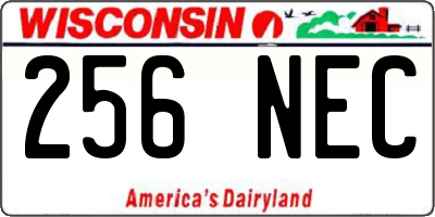 WI license plate 256NEC