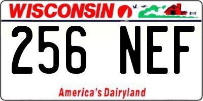 WI license plate 256NEF