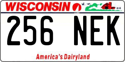 WI license plate 256NEK