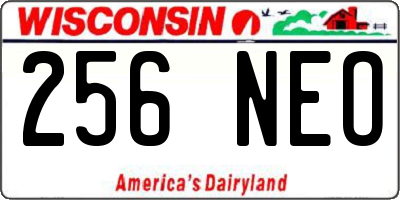 WI license plate 256NEO