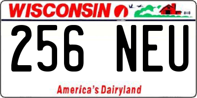 WI license plate 256NEU
