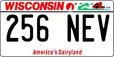 WI license plate 256NEV