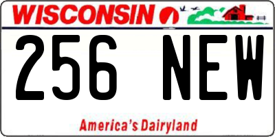 WI license plate 256NEW