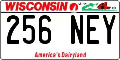 WI license plate 256NEY