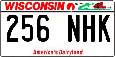 WI license plate 256NHK