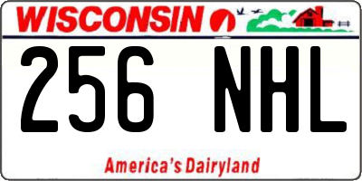 WI license plate 256NHL