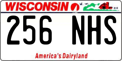 WI license plate 256NHS