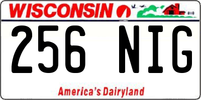WI license plate 256NIG