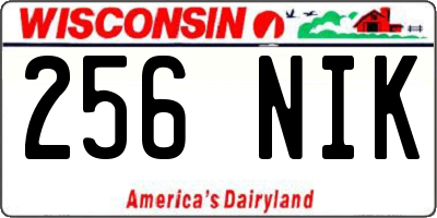 WI license plate 256NIK