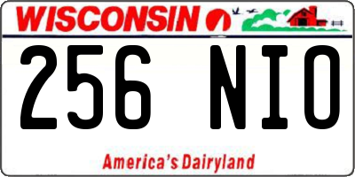 WI license plate 256NIO