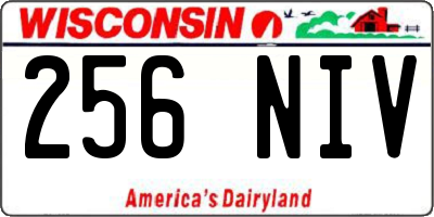 WI license plate 256NIV