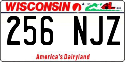 WI license plate 256NJZ