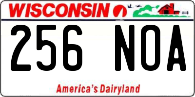 WI license plate 256NOA