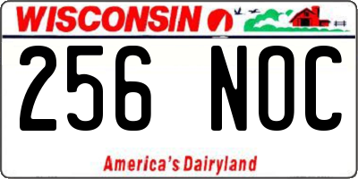 WI license plate 256NOC
