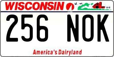 WI license plate 256NOK