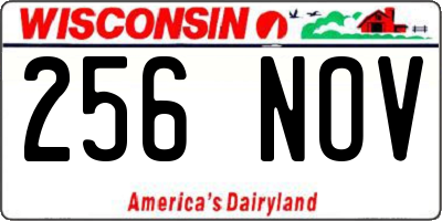 WI license plate 256NOV