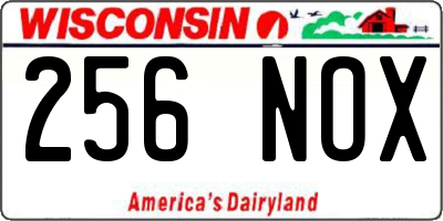 WI license plate 256NOX
