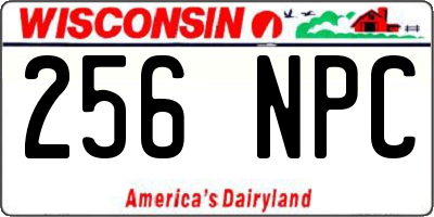 WI license plate 256NPC
