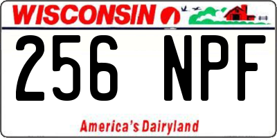 WI license plate 256NPF