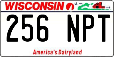 WI license plate 256NPT