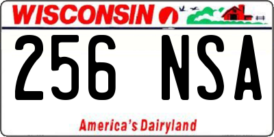 WI license plate 256NSA