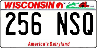 WI license plate 256NSQ