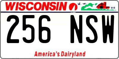 WI license plate 256NSW