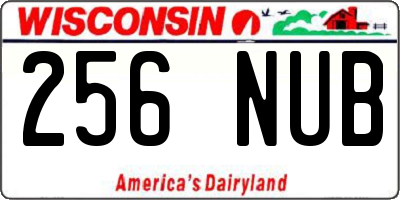 WI license plate 256NUB
